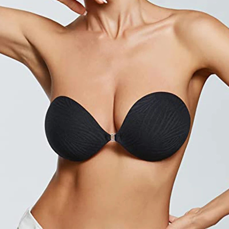 ซิลิโคน Push Up Bra Self กาวที่มองไม่เห็น Bras กาว Breast Pasty Nu Bra หน้าอกที่มองไม่เห็น Bra หัวนม Pads