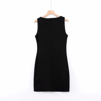 2023 Bazaleas Store Traf Sheath Club เซ็กซี่ Slim Tank Mini Dress Elegant แขนกุดอย่างเป็นทางการชุดสตรี