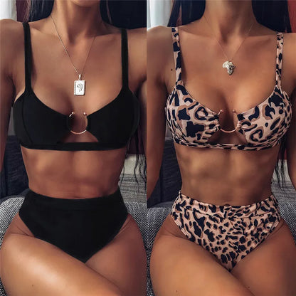 Sexy Swimsuit Women High Waist Bikini  Micro High Leg Swimming Suit for Bathing Suit Snake Print Swimwear Girls 2021 Bikinis Set