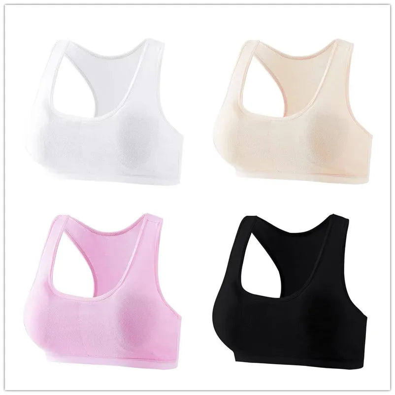 10-16 Baby Bra Girls Training Bra Underwear Solid Color Anti Peering Teenage Sport Bra