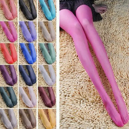 Bas d'été Ultra-fins en soie glacée pour femmes, collants Sexy couleur bonbon, couleur unie, collants fins