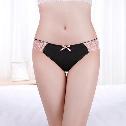 5 Pcs/set Sexy Thong for Women Girls Cotton G-Strings Ladies Panties Lip Print Kawaii Cute Dot Underwear Wholesale Free shipping