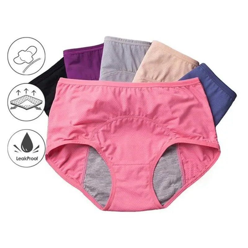 2023 New High Waist Leak Proof Panties L-8XL Large Size Ladies Underwear Menstruation Period Anti Leak Women Underpants