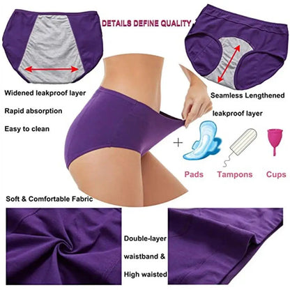 Panties For Menstruation Cotton Physiological Period Leak Proof Menstrual Panties Women High Waist Culotte Underwear Sexy Briefs