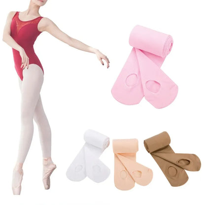 Collants de danse de Ballet pour femmes et filles, collants Opaques extensibles de couleur unie, Leggings de Transition Ultra-doux, bas avec trou