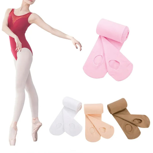 Collants de danse de Ballet pour femmes et filles, collants Opaques extensibles de couleur unie, Leggings de Transition Ultra-doux, bas avec trou