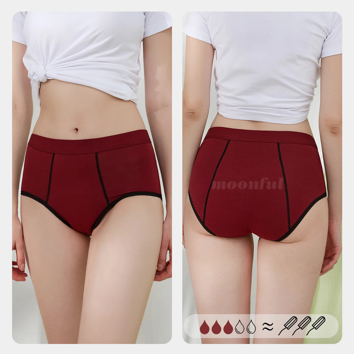 Menstrual Panties for Women 4 Layer Leak Proof Period Panties Lace Bikini Menstrual Girls Heavy Flow Menstruation Underwear