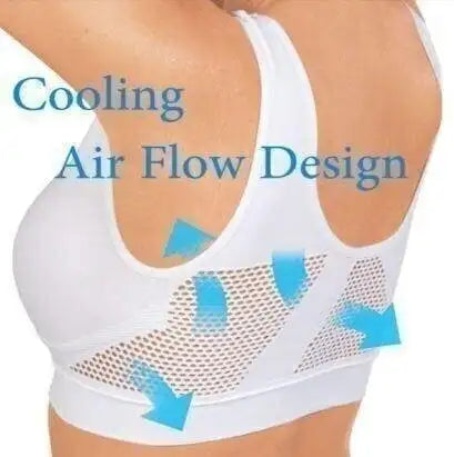 Breathable Cool Lift Up Air Bra Seamless Wire Free Cooling Comfort Breathable Bra Removable Pads Yoga Sport  Bra