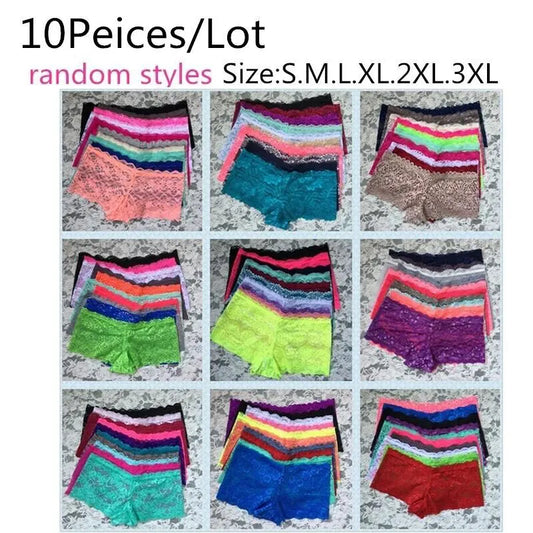 Mieriside Random 10pcs/lot Women Lace Panties Nice Comfortable Transparent Sexy Lingerie  Ladies Briefs  XS/S/M/L/XL/2XL/3XL/4XL