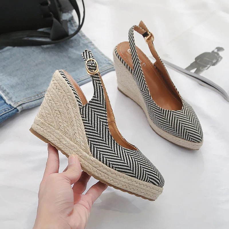 Summer Shoes Women Wedges Sandals Retro Ethnic Women Sandals Comfortable Young Ladies Shoes Wedge Heels 10cm A3539