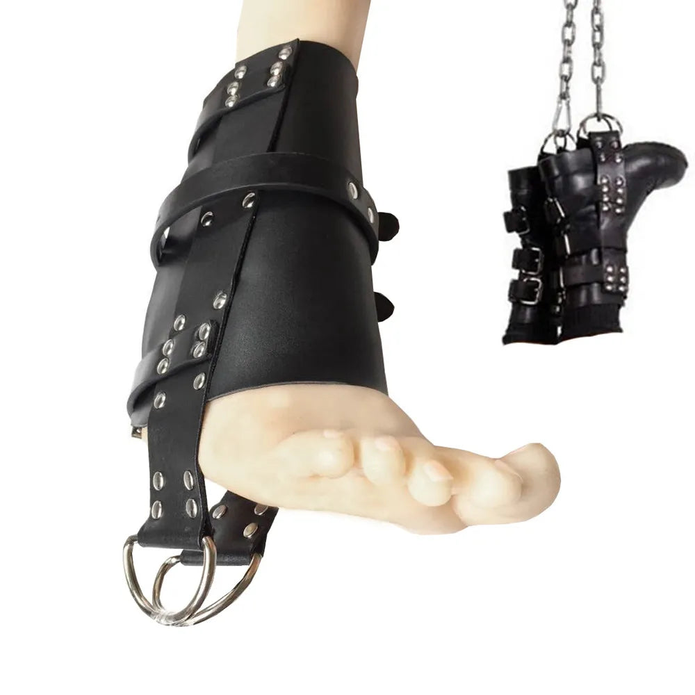 หนัง Bdsm Bobdage ชุด Hang Foot Harness Fetisch หนัง Restraints ผู้ใหญ่เกม Suspension Sm ของเล่นของเล่นสำหรับผู้ใหญ่คู่รัก