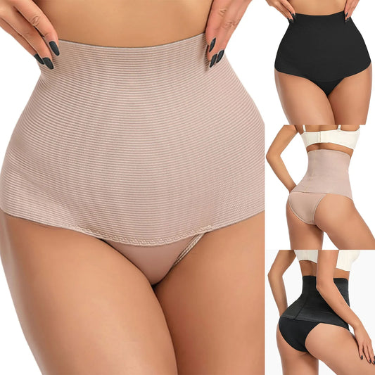 Women's Solid Color Breathable Comfortable Waist retraction Panties Summer Thin Postpartum shaping abdominal tightening Briefs