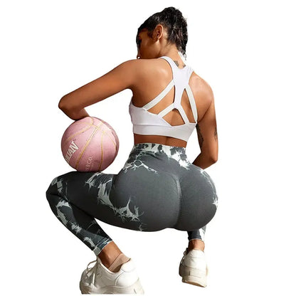 2023 Seamless Tie Dye Leggings Women Sexy Fitness Gym Legging Push up High waist Leggings Sport Pants Women Clothing