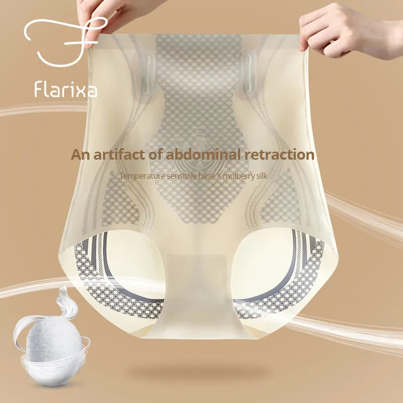 Flarixa Taille Haute Ventre Contrôle Culottes pour Femmes Slip Sans Couture Post-partum Hanche Lift Sous-Vêtements Amincissants Body Gainant Shaper