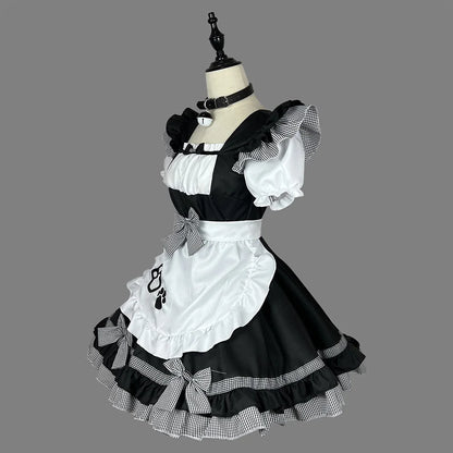 Robe de demoiselle d'honneur noire mignonne Lolita chat, Costumes Cosplay chat fille, costume pour serveuse, Costumes de scène de fête S -5XL