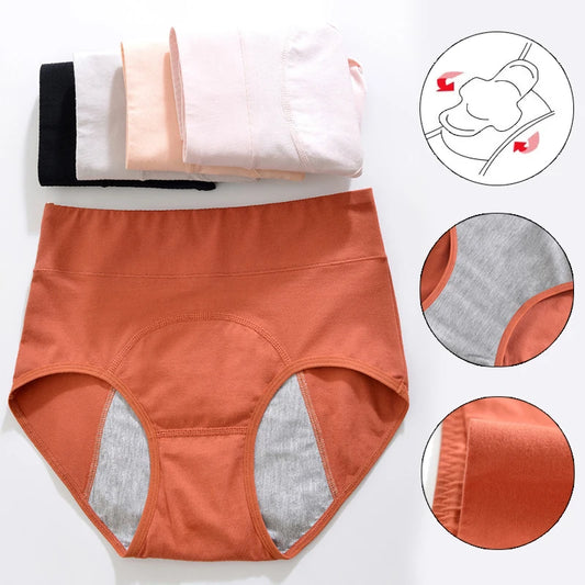 High Waist Period Underwear Cotton Menstrual Panties Panties for Menstruation Culotte Menstruelle Leak Proof Bragas Menstruales