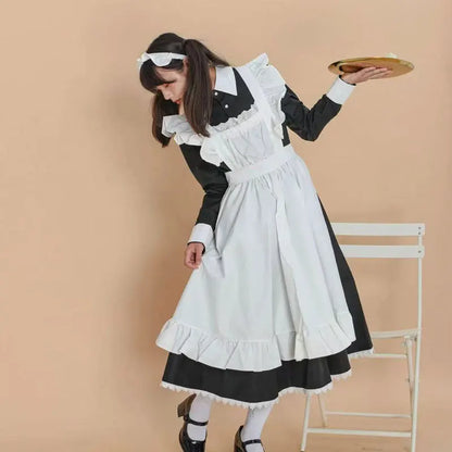 Anime Long Dress French Court Maid Dress Lolita Cosplay Costume Women Girl Dress Outfit Christmas Halloween Carnival Party Gifts