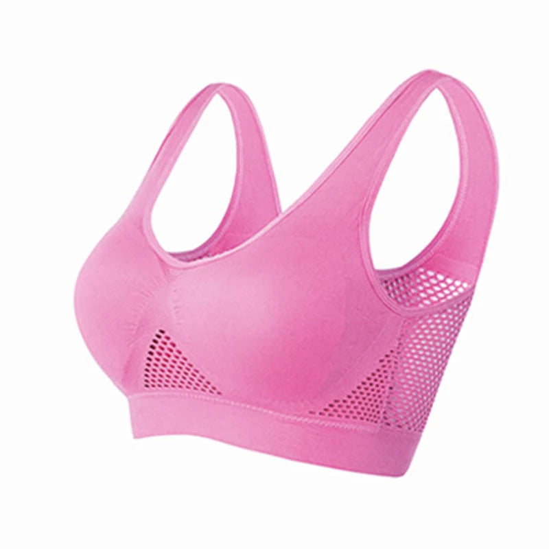 Women Plus Size Sports Bra Fitness Breathable Hollow Ladies Underwear Bralette Shockproof Push Up Running Jogging Sport Bra