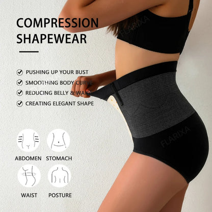 Flarixa Seamless Shaping กางเกงผู้หญิงสูงเอว Tummy ควบคุมกางเกงสบายชุดชั้นในนุ่มกางเกงหลังคลอด