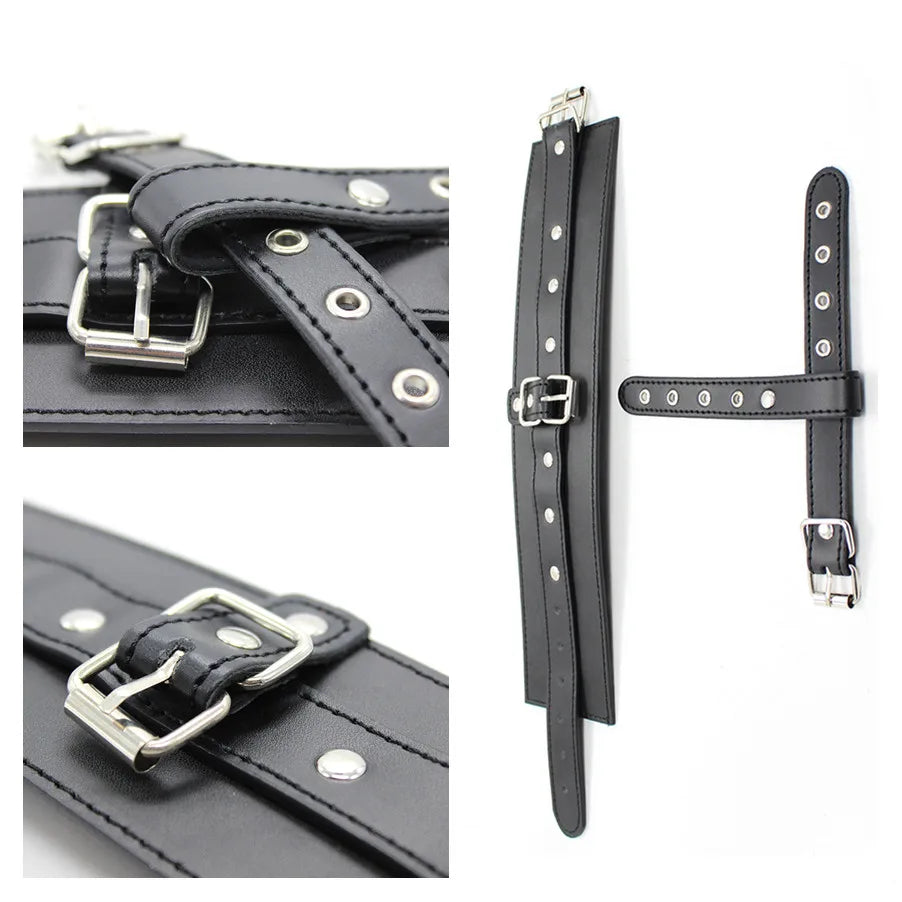 Leather Hand Wrist Thumbs Cuffs Binding Belt Slave Bdsm Bondage Cosplay Ankle Wrist Strap with Toes Restraint Sex Toys Chastity