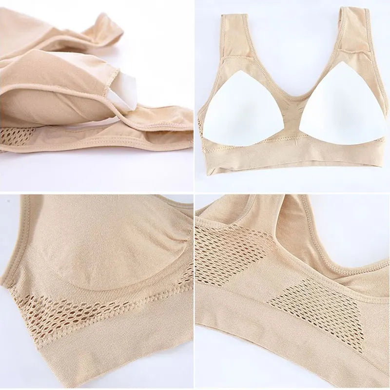 Soutien-gorge de Sport grande taille pour femmes, haut court sans couture, sous-vêtements de gymnastique sans anneau en acier, Bralette rembourrée, sans armatures