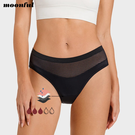 4 Layer Period Panties for Women Bamboo Menstrual Panties Breathable Lace Menstruation Brief Bragas Menstruales