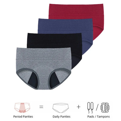 Culotte pour menstruations en coton, culotte menstruelle taille haute, 3 couches, anti-fuite, sous-vêtements pour femmes, culotte physiologique