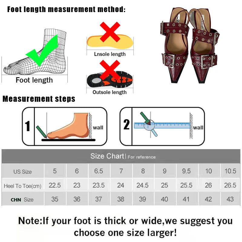 เซ็กซี่สีแดงสุภาพสตรีรองเท้าใหม่รองเท้าหญิงโลหะหัวเข็มขัดแฟชั่นผู้หญิงรองเท้าสไลด์ Pointed Toe Mules รองเท้ารองเท้าขนาดใหญ่