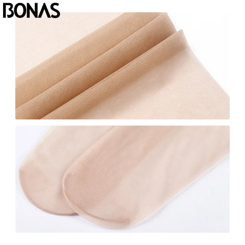 BONAS 40D PLUS ขนาด Pantyhose ผู้หญิง Nylons Tights เลดี้เซ็กซี่ผิวสีดำฤดูใบไม้ผลิฤดูร้อนแฟชั่น Pantyhose เหมาะสำหรับ 100 กก