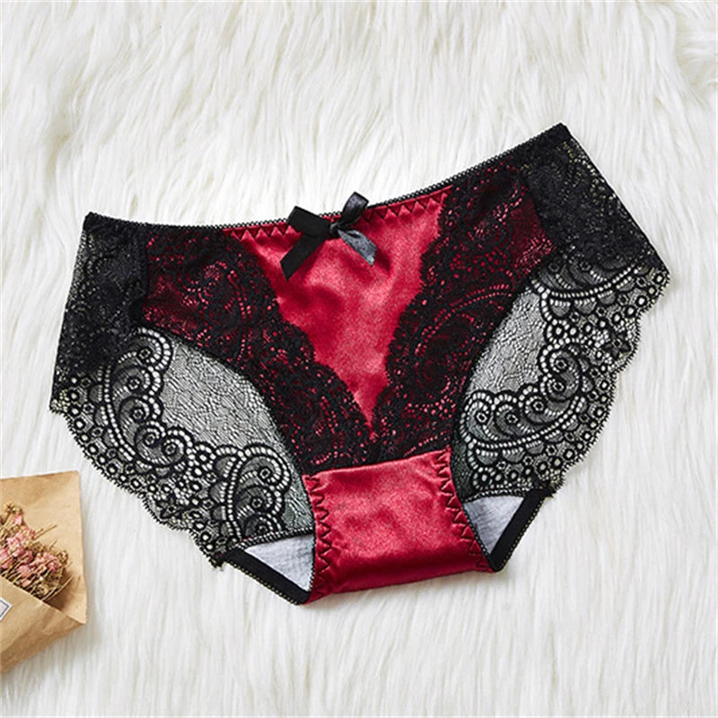 Sexy ladies panties lace transparent large size cotton bottom hollow female triangle underwear breathable quality underwear