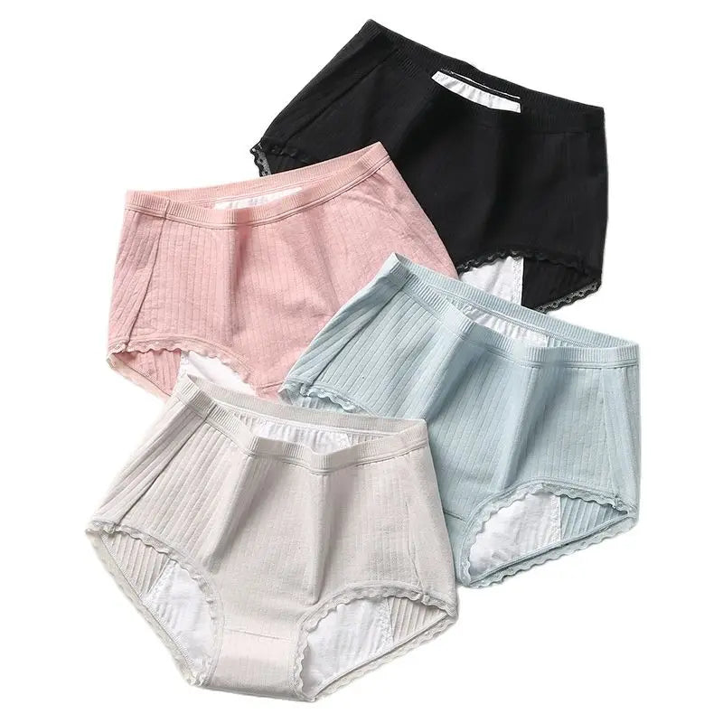 Menstrual Panties High Waist Period Proof Briefs Cozy Panties for Menstruation Cotton Culottes Menstruelles Underwear 3 Styles