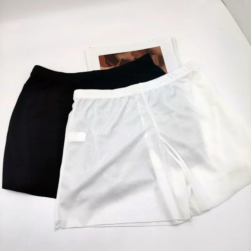 Summer Knit Shorts Cotton White Women Casual Mini Black Sexy High Waist Ribbed Streetwear Basic Biker Shorts High Stretched