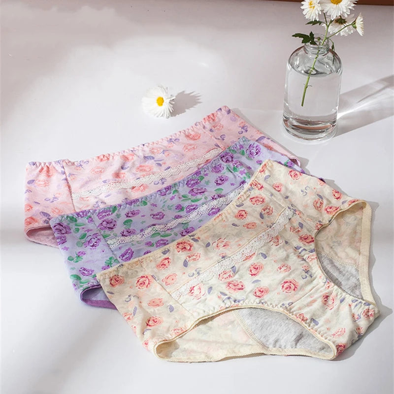 Women Menstrual Panties Cotton Period Panties Underwear Leak Proof Girl Menstrual Underwear Physiological Pants for Menstruation