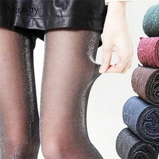 1PC Women Girls  Color Tights Female Shiny Pantyhose Fashion Lady Sexy Anti Hook Stockings Colorful