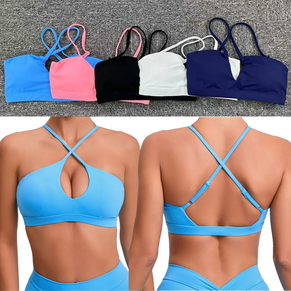 Fille chaude évider course soutien-gorge de sport Fitness Yoga soutien-gorge boléro sous-vêtements femmes gilet antichoc chemise Jogging vêtements de sport