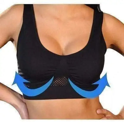 Breathable Cool Lift Up Air Bra Seamless Wire Free Cooling Comfort Breathable Bra Removable Pads Yoga Sport  Bra