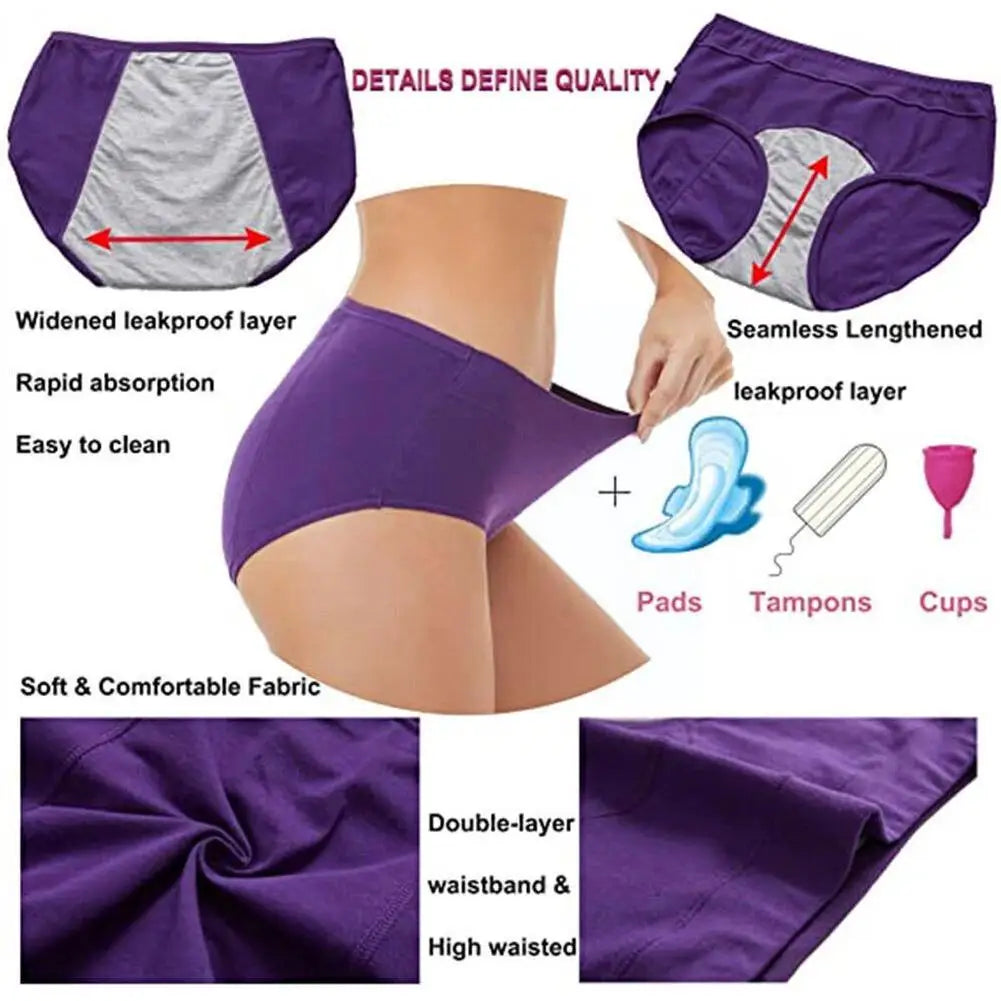 Panties For Menstruation Cotton Physiological Period Leak Proof Menstrual Panties Women High Waist Culotte Underwear Sexy B S3H4