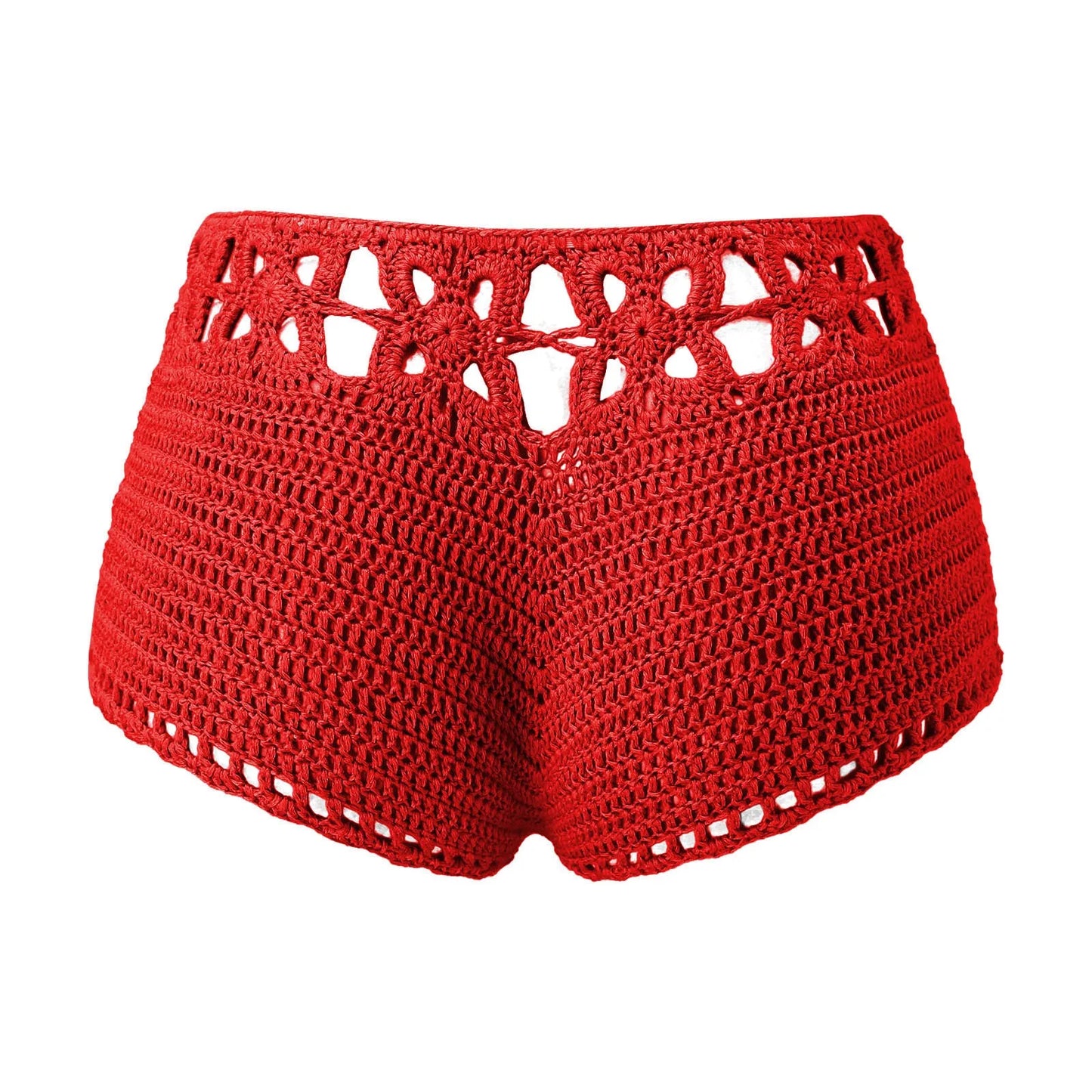 Women Sexy Knit Shorts Summer Hollow Out Beach Swimming Surf Board Casual Hot Mini Solid Home Crochet Cotton Net Loose Shorts