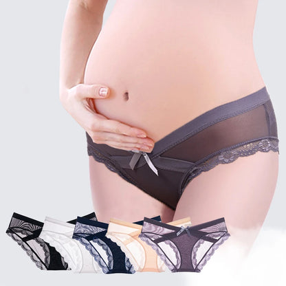 3 Pcs/lot Summer Maternity Panties Seamless Lace Low Waist V Briefs for Pregnant Women Pregnancy Underwear Lingerie