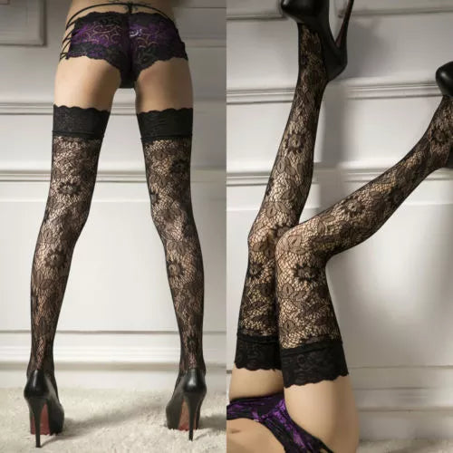 New Sexy Lady Women Sheer Lace Floral Stay Up Stocking High Hold-ups Stockings Pantyhose Hot Sexy Women Accessories Dropshipping