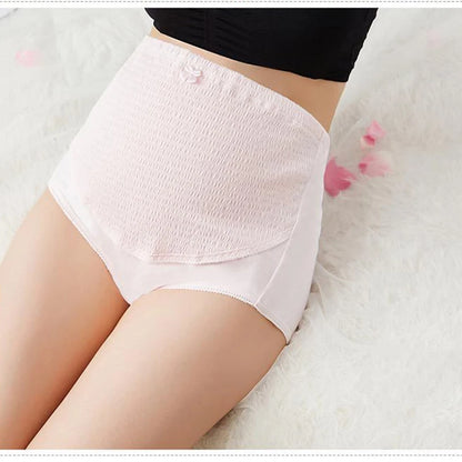 Maternity High Waist Belly Panties Adjustable Pregnancy Briefs Cotton Panties Wrinkle Underwear For Pregnant Women Ladies M~5XL