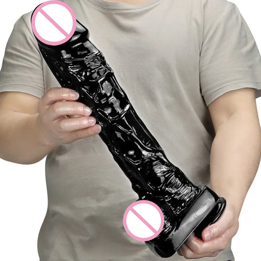 Huge Black Dildo with Suction Cup - Perfect for Anal Play Female Masturbation and Gay Couples- Adult Sex Toy for Men and Wome18+