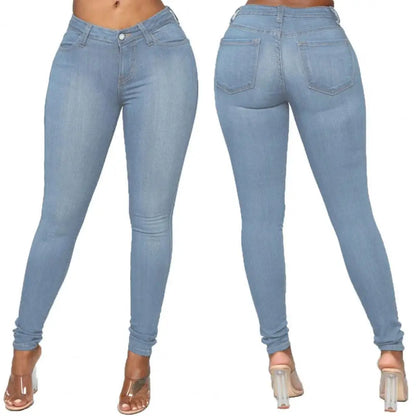 Popular Denim Pants Wear Resistant Denim Trousers Slim Fit Butt-lifting Lady Skinny Jeans  Ankle-Length