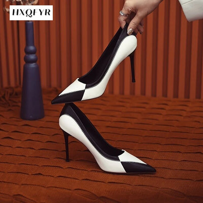 2022 ใหม่ Pointy เซ็กซี่ผู้หญิงแฟชั่น Stiletto รองเท้าส้นสูง Lady CLASSIC Comfort ปากตื้นส้นรองเท้าสุภาพสตรีรองเท้าส้น...