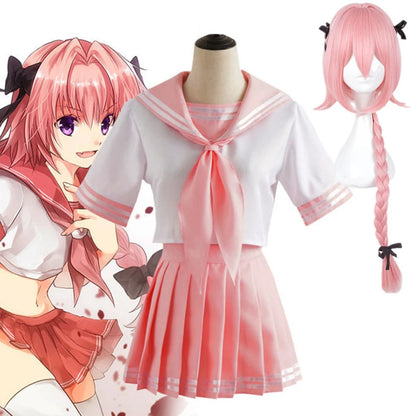 Costumes de Cosplay Fate Apocrypha Astolfo, uniforme de marin d'école d'étudiant japonais, robe de carnaval d'halloween pour femme, tenue de demoiselle d'honneur