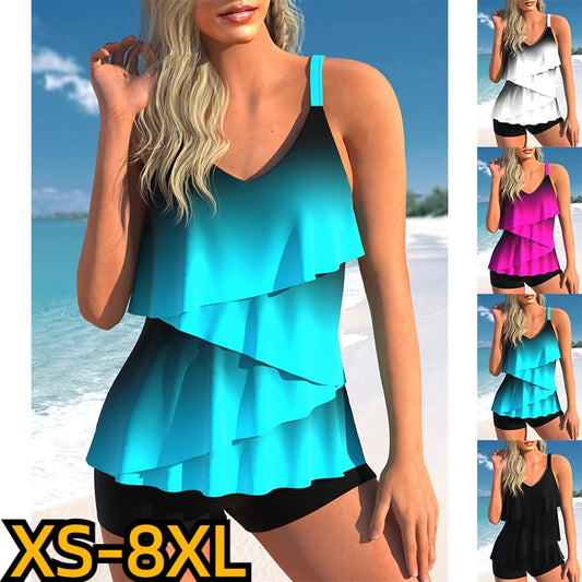 2023 New Swimwear Beach Wear Two Piece Beach Swimwear Summer 3D Print Tankinis Swimming Tankinis Set Women's Fashion Monokini