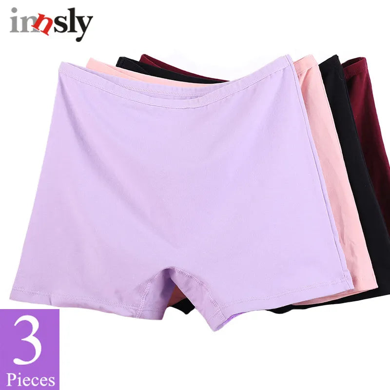 3 Pieces/Pack 6XL Big Size Boyshorts Women Underwear Boxer Female Safety Short Pants Large Size Ladies Cotton Panties