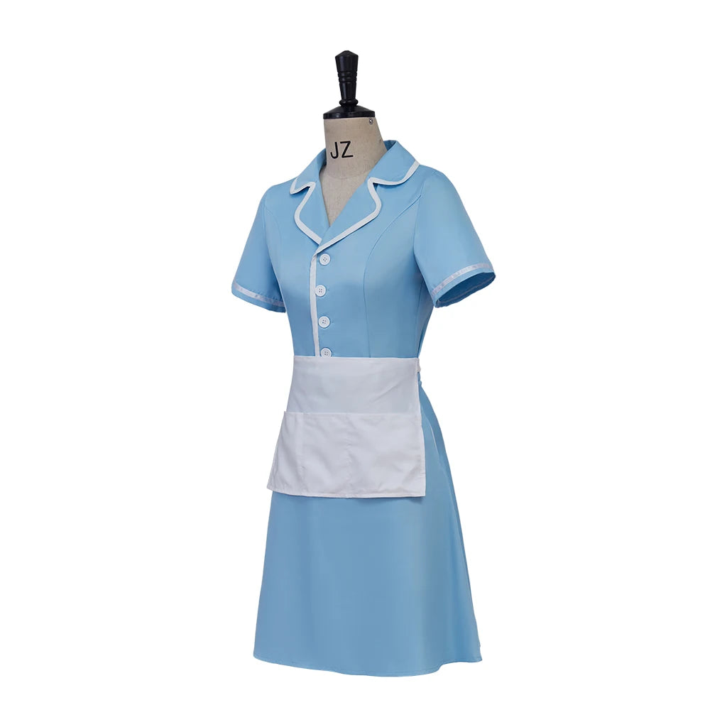 Serveuse musicale pour présenter le Costume de Cosplay robe de femme de chambre bleue femmes adultes robe de Cosplay de serveuse musicale Broadway