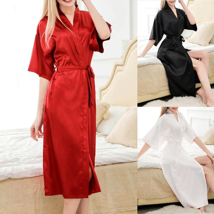 New Silk Kimono Wedding Party Bride Robe Women Silk Bridesmaid Robes Sexy Navy Satin Ladies Dressing Gowns Pajamas Bathrobe