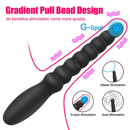 10 Speed ​​Anal Vibrator Anal ลูกปัดนวดต่อมลูกหมาก Dual มอเตอร์ Butt Plug Stimulator USB Charge Vibrators เพศของเล่นสำหรับผู้ชายผู้หญิง